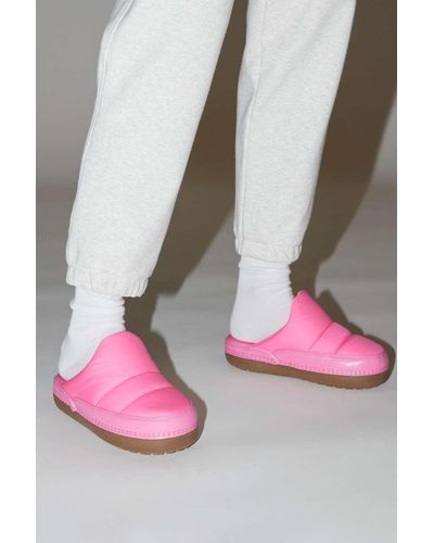 Urban Outfitters Uo Lily Puffy Slipper In Pink,at