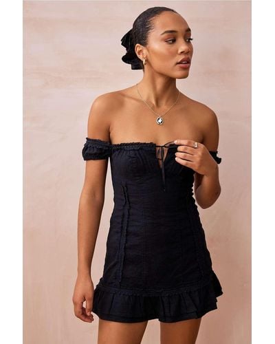 Kimchi Blue Francesca Off-the-shoulder Mini Dress - Black