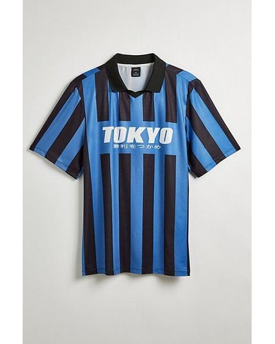 Urban Outfitters Tokyo Soccer Jersey Top - Blue