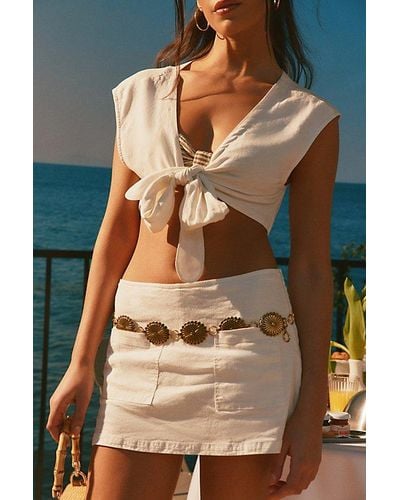 Urban Outfitters Uo Tied Up Cropped Top - Brown