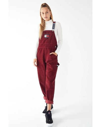 Tommy Hilfiger Crest Collection Corduroy Dungarees - Red