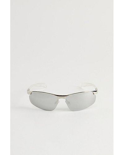 Urban Outfitters Nikko Metal Shield Sunglasses - Metallic