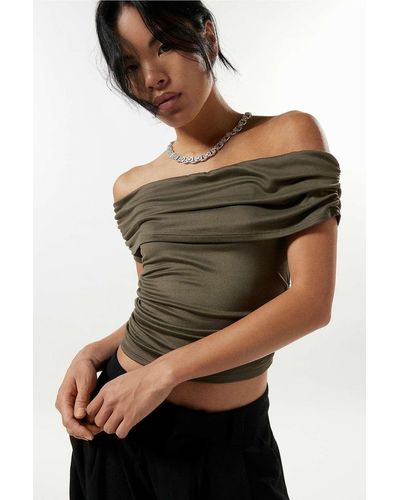 Silence + Noise Silence + Noise Payne Off-the-shoulder Top - Brown