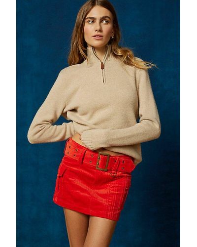 Urban Outfitters Uo Joan Corduroy Belted Mini Skirt - Blue