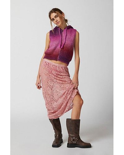 Urban Renewal Remade Lace Maxi Skirt - Pink