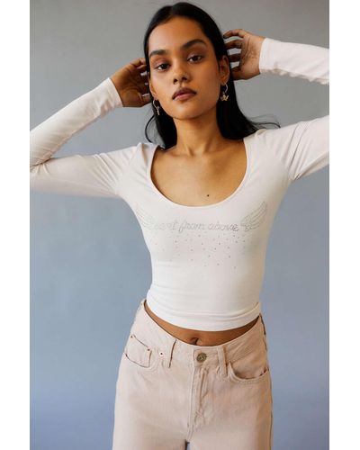 Urban Outfitters Uo Sent From Above Long Sleeve Tee - Pink