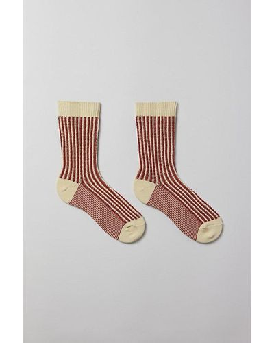 Urban Outfitters Ribbed Knit Crew Sock - Multicolor