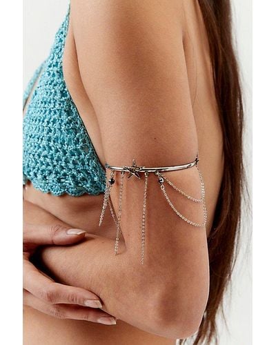 Urban Outfitters Delicate Star Chain Arm Cuff - Blue