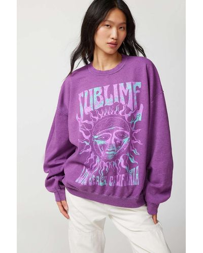 Urban Outfitters Sublime Long Beach Pullover Sweatshirt In Purple,at