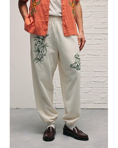 BDG Bonfire Embroidered Sweatpant - Gray