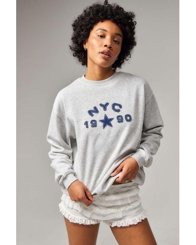 Urban Outfitters Uo Grey Nyc 1990 Sweatshirt