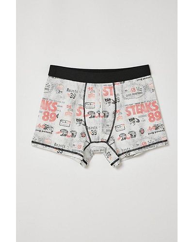 Urban Outfitters Steak Newspaper Boxer Brief - Gray