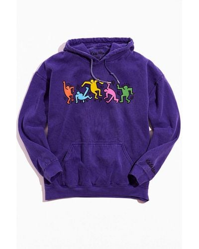 Urban Outfitters Keith Haring Cotton Hoodie Sweatshirt - Purple