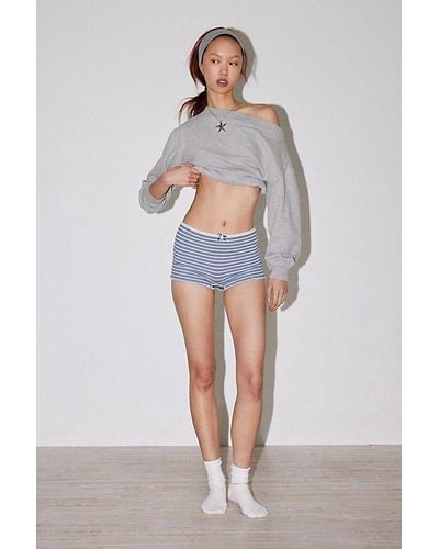 Out From Under Bubble Hem Cropped Sweatshirt - Gray