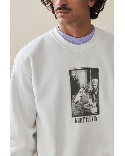 Urban Outfitters Uo White Kurt Cobain Sweatshirt - Grey
