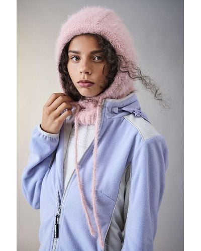 Urban Outfitters Uo Kody Fluffy Knit Knit Hood - Pink