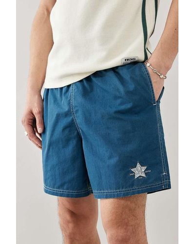 BDG Teal Star Logo Swim Shorts - Blue