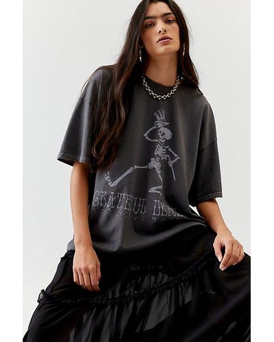 Urban Outfitters Grateful Dead Skeleton T-Shirt Dress - Black