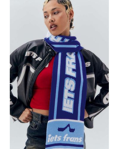 iets frans... Striped Football Scarf - Blue