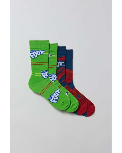 Urban Outfitters Fruit By The Foot Crew Sock 2-pack In Red,at - Green