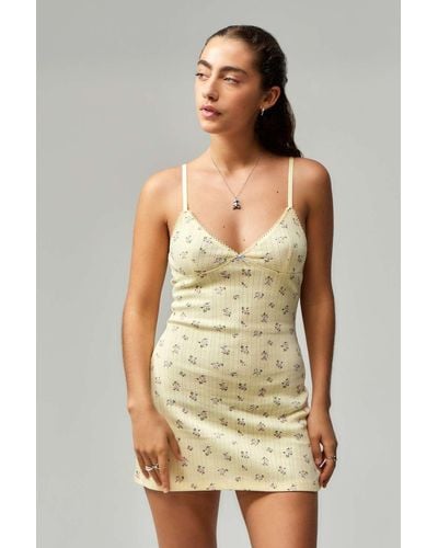 Urban Outfitters Uo Je T'aime Floral Mini Dress - Green