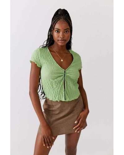 Urban Outfitters Uo Shea Textured Blouse - Green