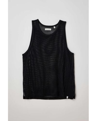 Standard Cloth Mesh Tank Top In Black At Urban Outfitters
