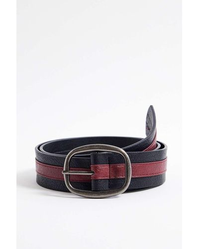 Urban Outfitters Uo Stripe Belt - White