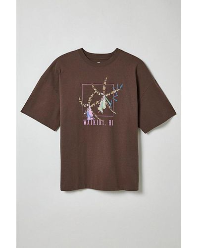 Urban Outfitters Uo Tourist Tee - Brown