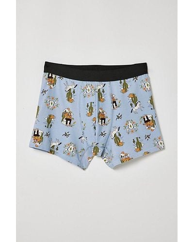 Urban Outfitters Western Print Boxer Brief - Blue