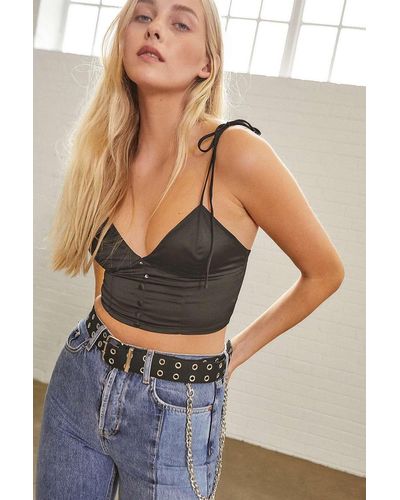 Urban Outfitters Uo Eyelet & Chain Belt - Black