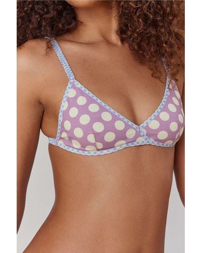 Out From Under Cherry Pie Triangle Bralette - Purple