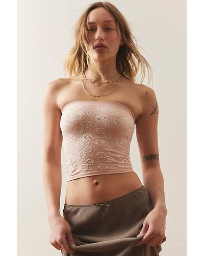 Out From Under Flower Power Seamless Tube Top - Brown
