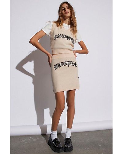 Wasted Paris Uo Exclusive Knit Mini Skirt - White