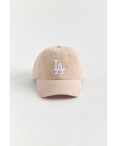 '47 Uo Exclusive Mlb Los Angeles Dodgers Cord Cleanup Baseball Hat In Pink,at Urban Outfitters - Natural