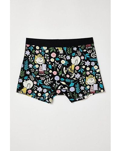 Urban Outfitters Peanuts Flower Filled Boxer Brief - Black