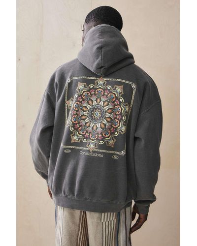 Urban Outfitters Uo Washed Black Constellations Hoodie - Grey