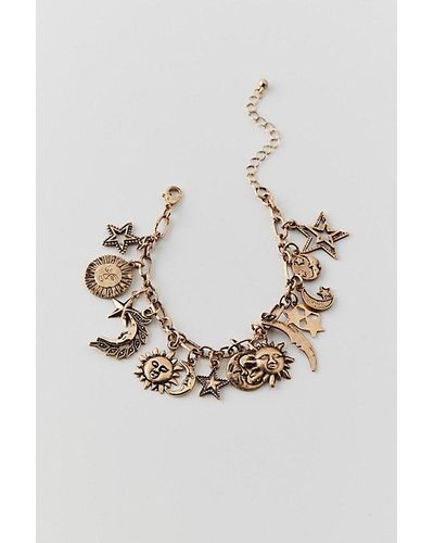 Urban Outfitters Sun And Moon Charm Bracelet - Metallic