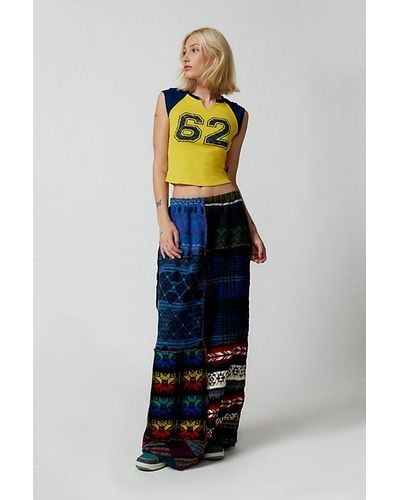 Urban Renewal Re/Creative Remade Patterned Sweater Maxi Skirt - Blue