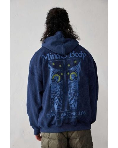 Urban Outfitters Uo Navy Mind & Body Hoodie - Blue