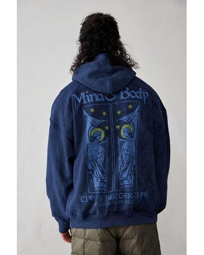 Urban Outfitters Uo - hoodie "mind & body" in marine - Blau