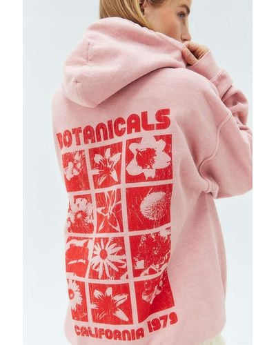 Urban Outfitters Uo Botanical Stamp Hoodie - Red