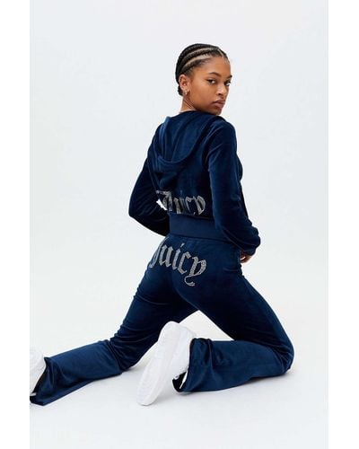 Juicy Couture Velour Track Pant - Blue