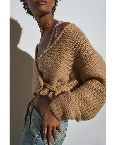 Urban Outfitters Uo Stevie Wrap Cardigan - Brown