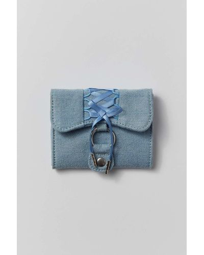 Kimchi Blue Kez Laced Cardholder Wallet In Denim,at Urban Outfitters - Blue