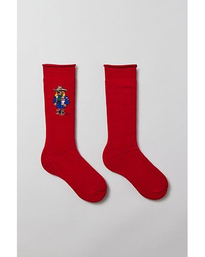Polo Ralph Lauren Sun Valley Bear Crew Sock - Red