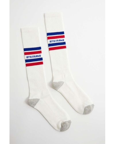 iets frans... Sporty Knee High Socks - White