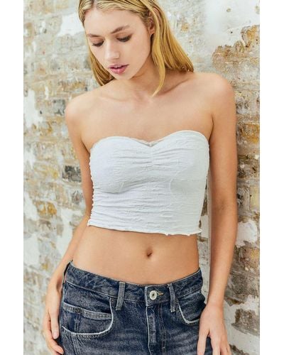 Out From Under Aaliyah Textured Sweetheart Bandeau Top - Grey