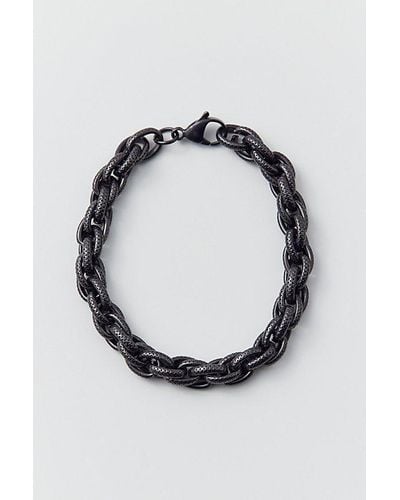 Urban Outfitters Textured Rope Chain Stainless Steel Statement Bracelet - Metallic