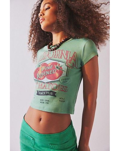 Urban Outfitters California Tomatoes Baby Tee - Green